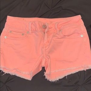 Light pink denim shorts